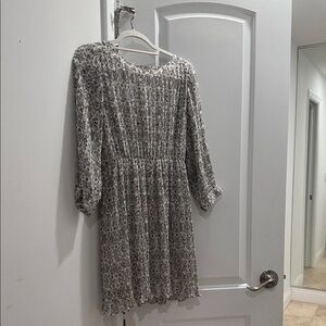 Anine Bing Black and White Patterned Long Sleeve Dress